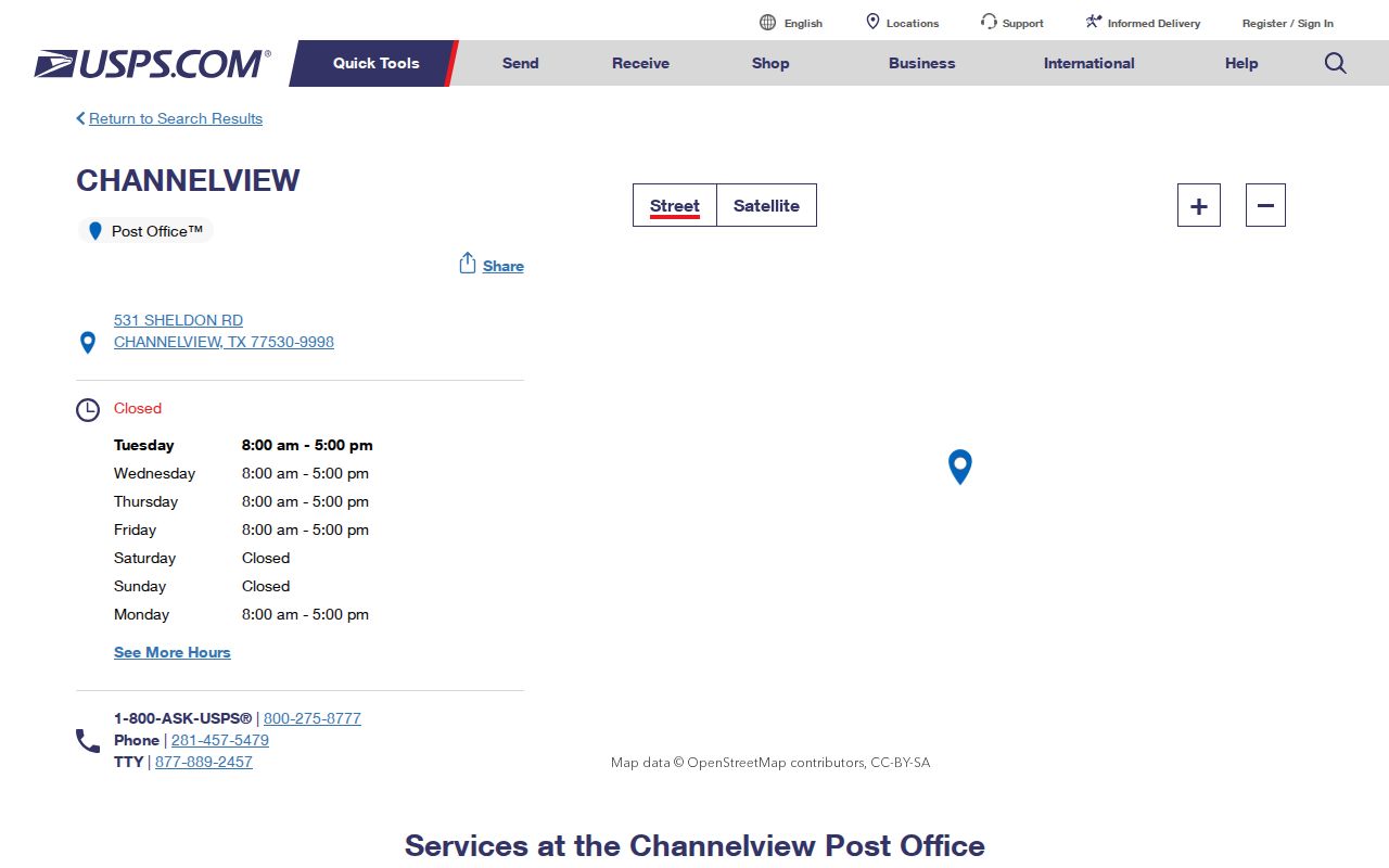 Channelview ZIP code directory USPS 77530 post office listing