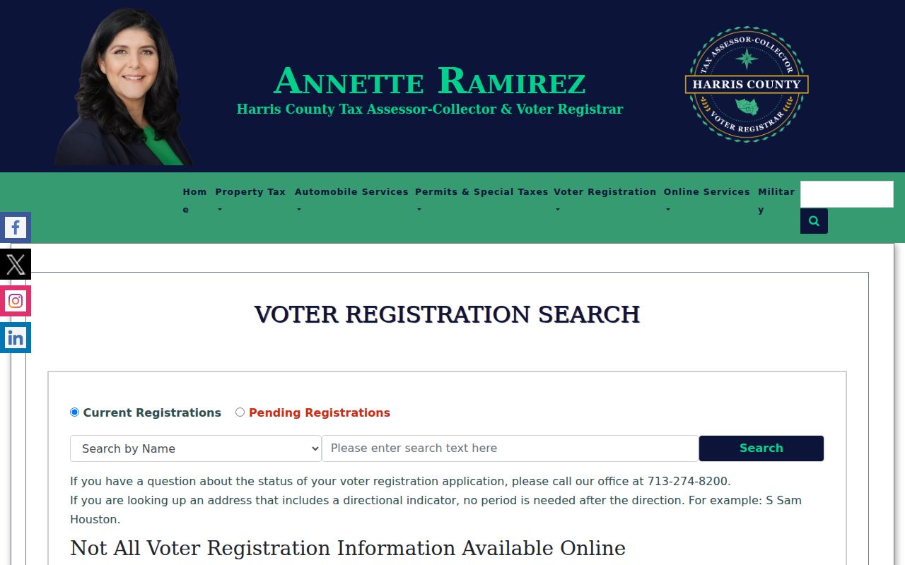Channelview residents directory Harris County voter search privacy notice