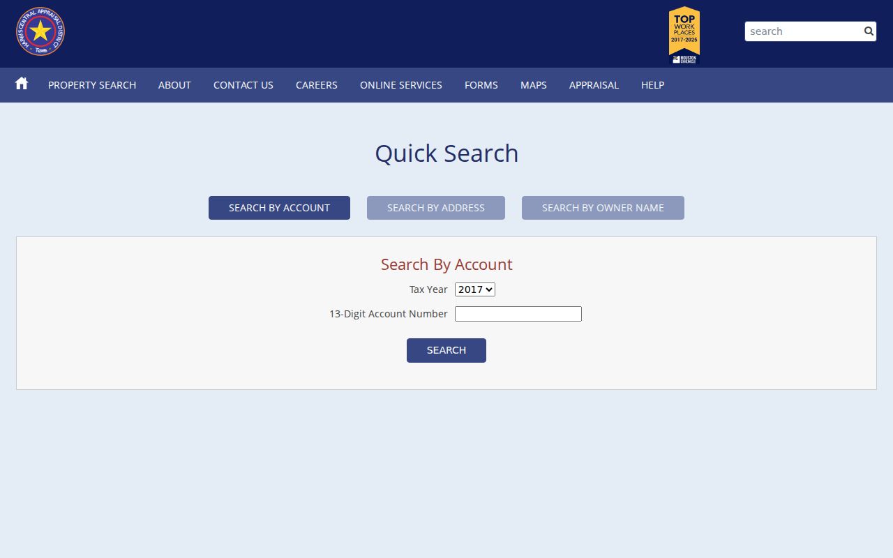 Channelview residents directory HCAD Quick Search tabs