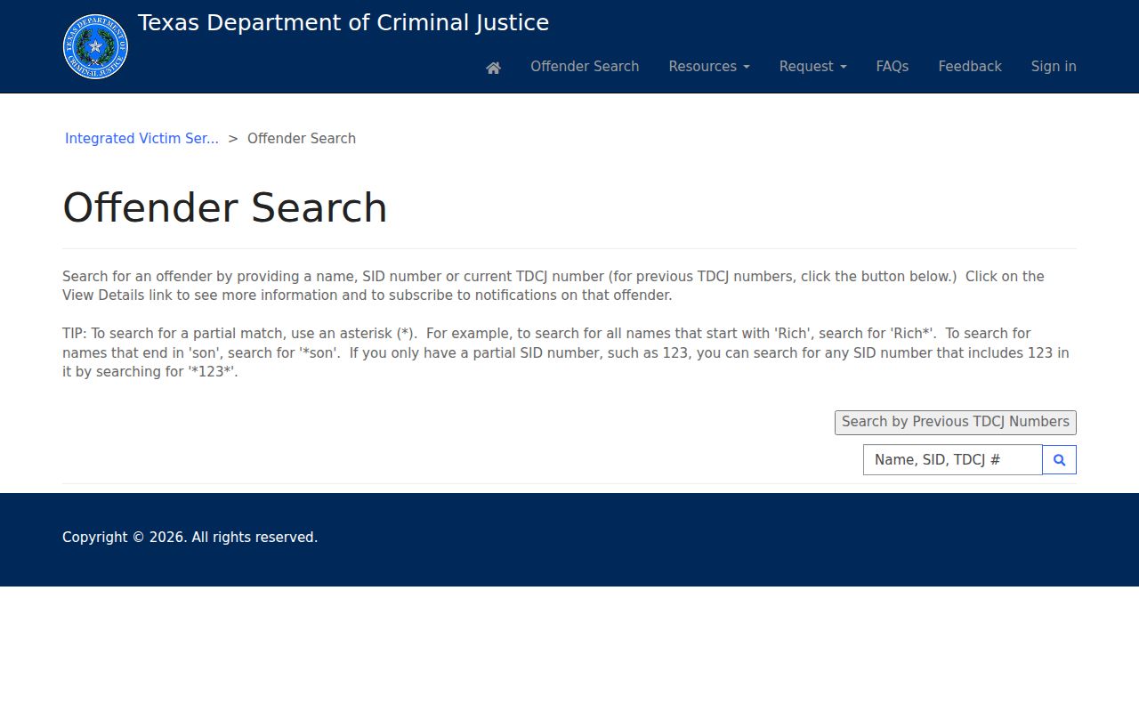 Channelview resident lookup TDCJ offender information search